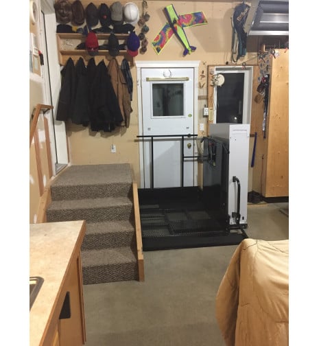 adjacent residential lift  in garage up